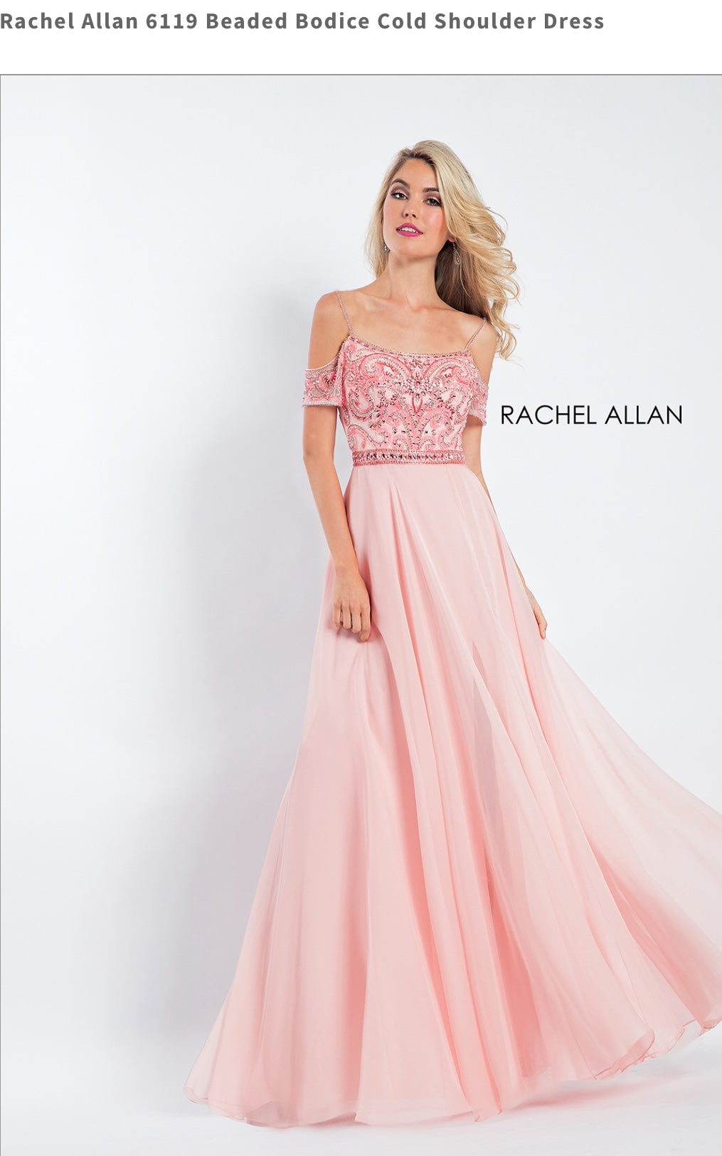 Beaded Bodice Cold Shoulder Dress  Bonita Natural
