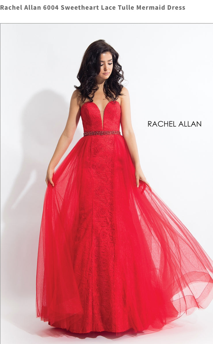 Sweetheart Lace Tulle Mermaid Red Dress