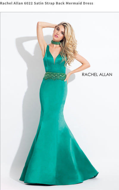 Satin Strap Back Mermaid Green Dress