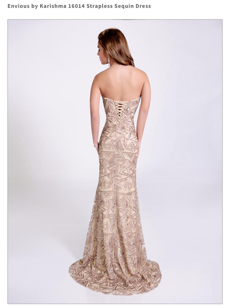 Strapless Sequin Nude Dress