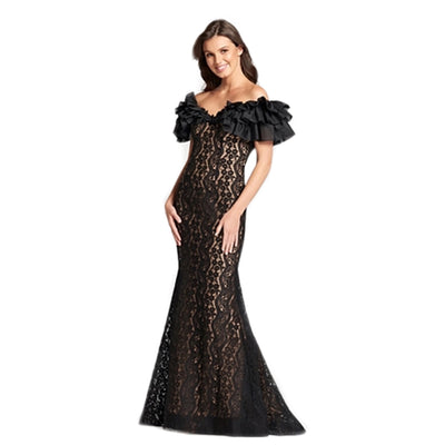 Bonita Couture Ruffled Off-The-Shoulder Dress